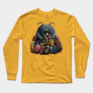 Monster Mom with Baby Monsters Family Portrait Long Sleeve T-Shirt